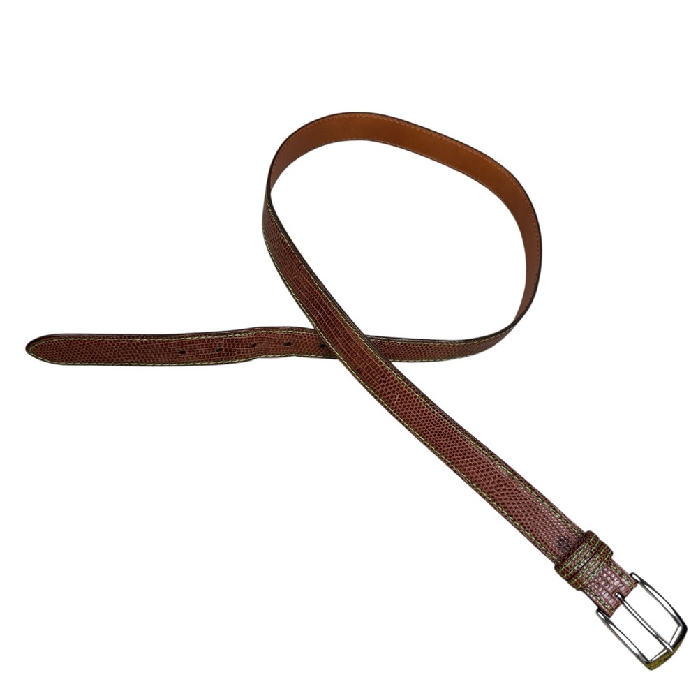 J Hilburn Veranus Lizard Leather Buckle Long Belt - Picture 2 of 5